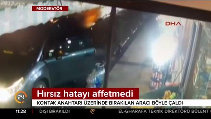 Kontak anahtarını üzerinde bıraktı