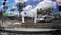 Australie : Un taxi violemment percuté par un van à une intersection (vidéo)