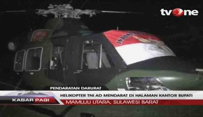 Helikopter TNI AD Mendarat Darurat di Kantor Bupati Mamuju