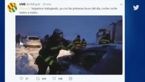 Una gran nevada atrapa en España a cientos de vehículos y miles de personas
