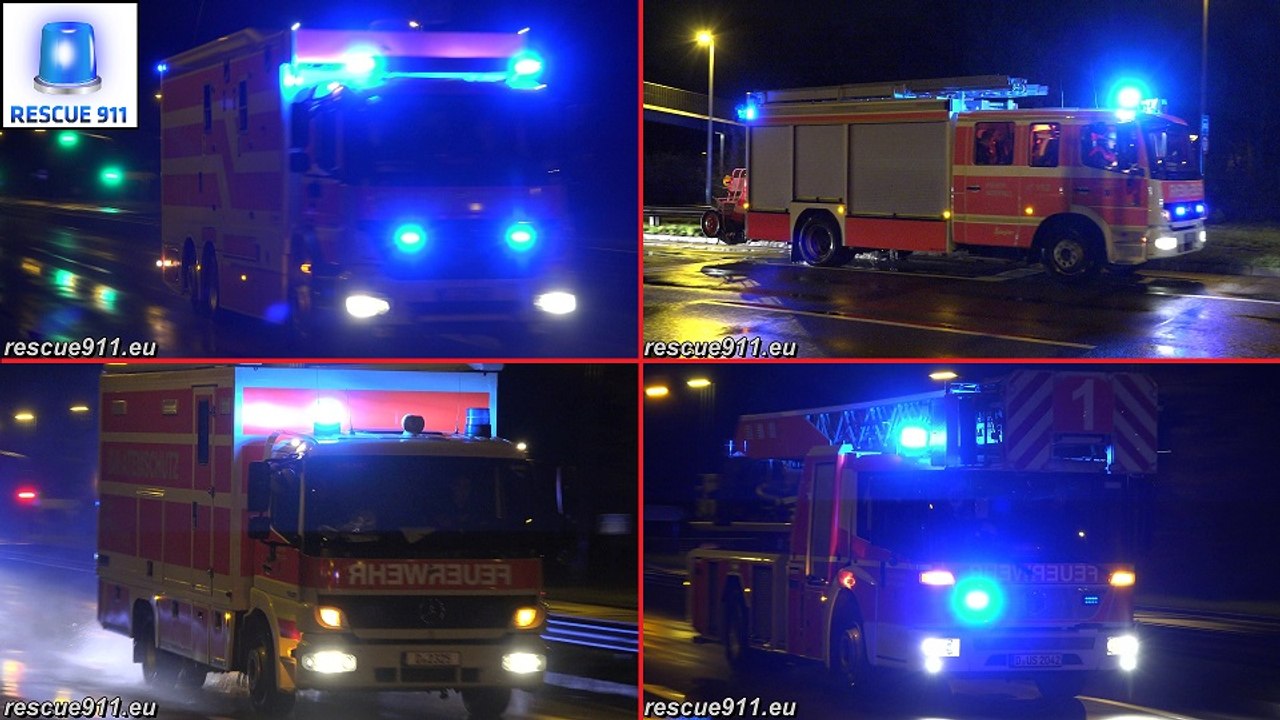 [HOCHHAUSBRAND] Einsatzfahrten Feuerwehr & Polizei Düsseldorf