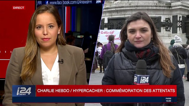 France: rassemblement place de la République pour la commémoration des attentats de Charlie Hebdo et de l'HyperCacher