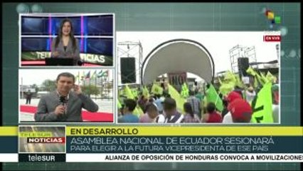 Ecuador: Asamblea Nacional elegirá a vicepresidenta este sábado