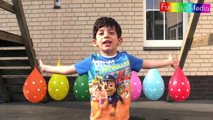 Learn Numbers with Counting and Learn Colors with Water Balloons for Children, Tod