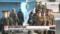 N. Korea confirms delegation for inter-Korean talks on Tuesday