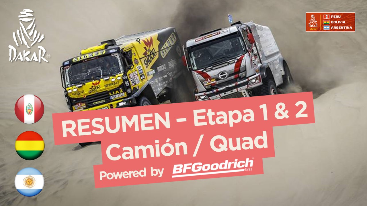 Resumen - Camiones/Cuadriciclos - Etapas 1 & 2 (Pisco / Pisco) - Dakar 2018