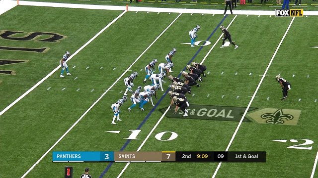Carolina Panthers leave New Orleans Saints tight end Josh Hill all alone in the end zone for 9-yard TD catch