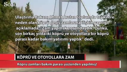 Download Video: Köprü zamları bakım parası yüzünden yapılmış