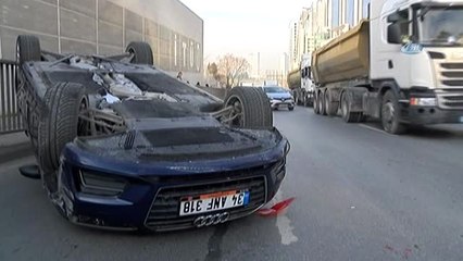 Maslak'ta Lüks Otomobil Takla Attı: 1 Yaralı