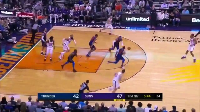 Russell Westbrook blocked by bender 35 okc vs Suns