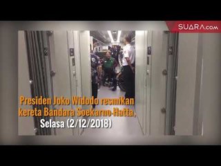 Beda Banget, Penampilan Jokowi Saat Resmikan Kereta Bandara