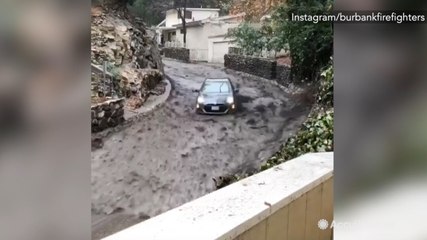 Scary video shows driver whisked away in deadly flash flooding in Burbank