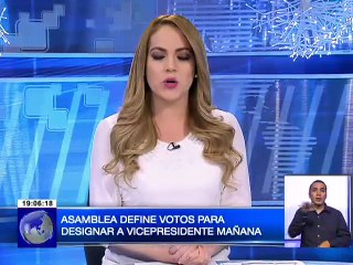 Asamblea define votos para designar a Vicepresidenta