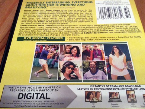 Critique du film Battle of the sexes (La Bataille des sexes) en format DVD