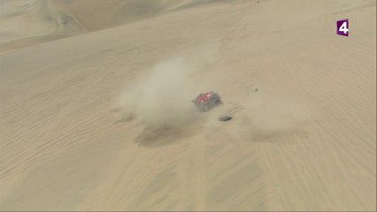 Dakar 2018 : Le tonneau spectaculaire en plein direct du pilote espagnol Nani Roma !