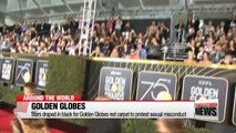 Stars draped in black for Golden Globes red carpet