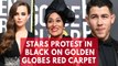 2018 Golden Globes red carpet: Stars wear black in Time's Up protest against Hollywood sexual harassment
