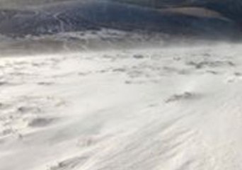 Cold Wind and Snow Sweep Over One of Ireland's Highest Peaks
