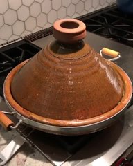 Finally trying out the $10 tagine we hauled back from Morocco last summer