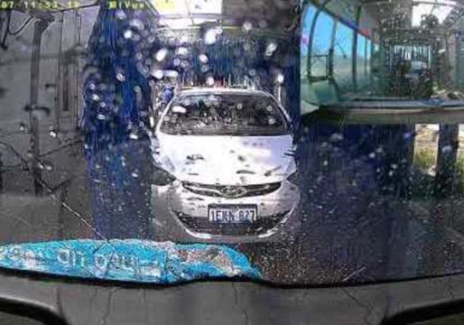 Rear Dashcam Captures Collision at Waranga Car Wash