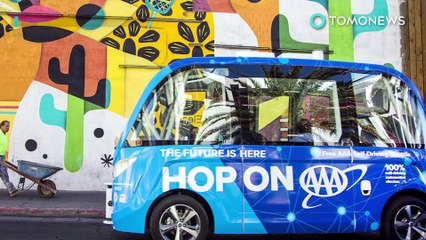 무인 전동 셔틀버스, 운행 개시한지 2시간만에 교통사고