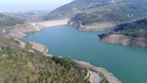 Su Seviyesinin Yüzde 28'e Düştüğü Yuvacık Barajı Havadan Görüntülendi