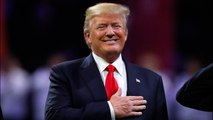 President Trump appears to forget words to US national anthem