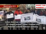 Protest held outside Pakistan Embassy In USA .‘Chappal chor Pakistan’