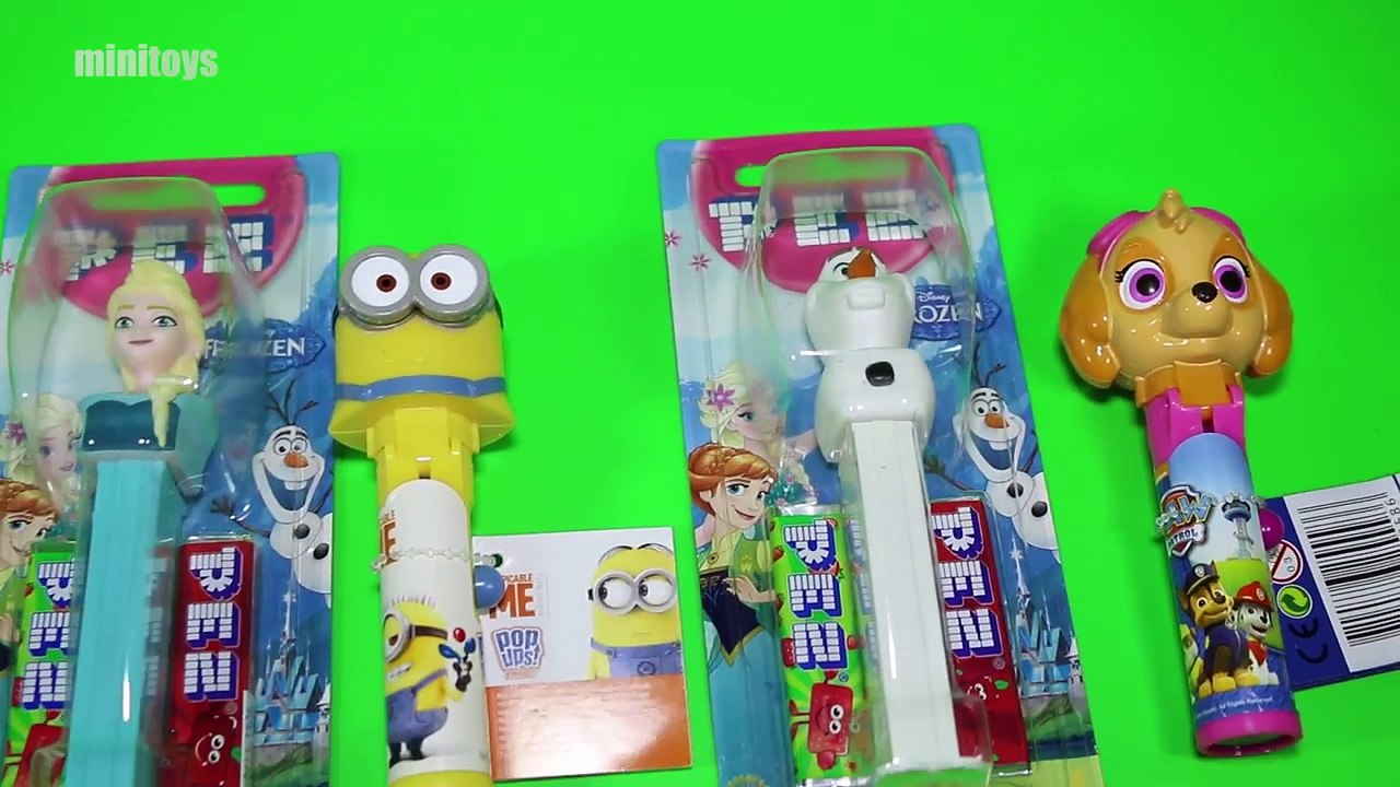 Frozen Pez Dispensers Anna Elsa Olaf and Pop Ups Lollipops Paw Patrol Despicable Me Minion