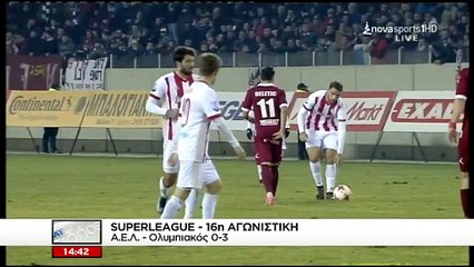 16η ΑΕΛ-Ολυμπιακός 0-3 2017-18 Σκάι