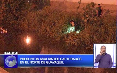 Presuntos asaltantes capturados en el norte de Guayaquil