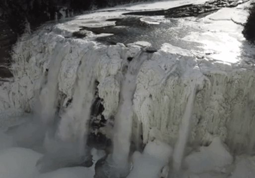 Drone Footage Captures Frozen Waterfalls of Letchworth State Park