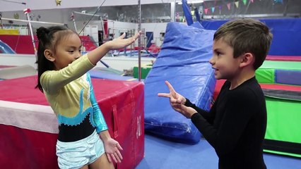 OUR LITTLE BROTHER VS SISTER GYMNASTICS BATTLE!