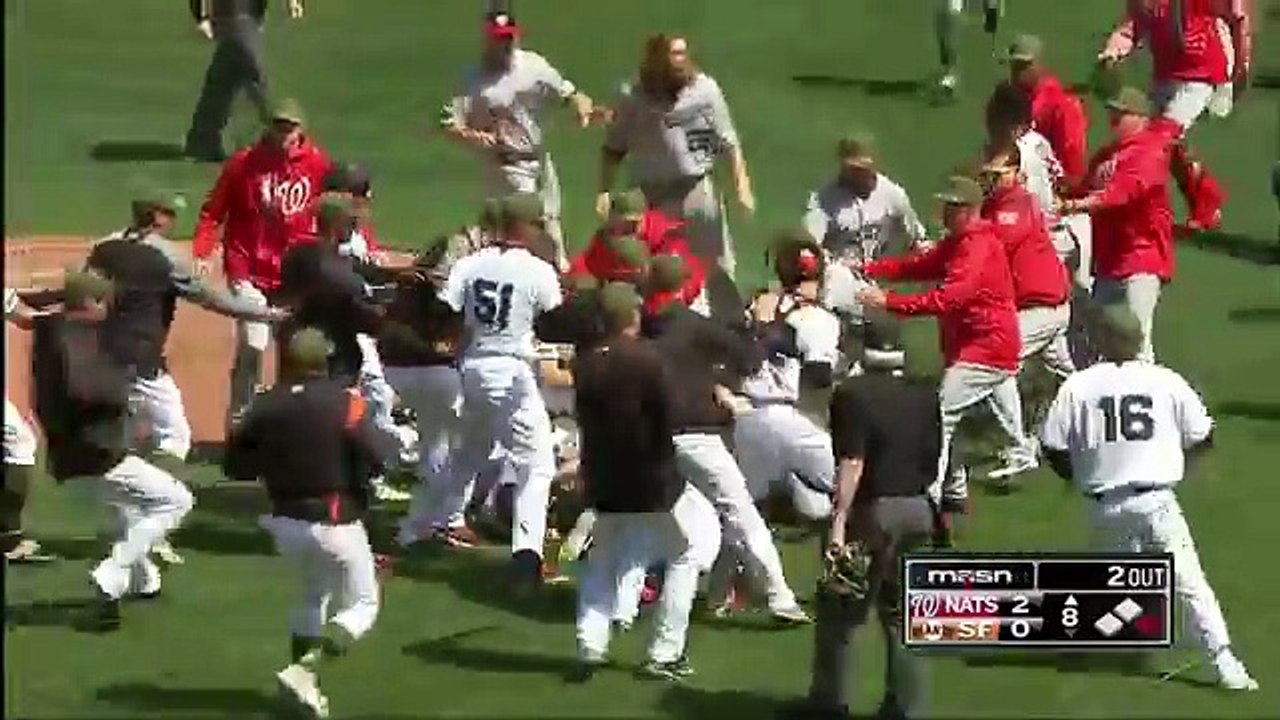 WSHSF Benches clear between Nationals, Giants video Dailymotion