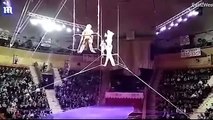 Captan brutal caída de una trapecista durante espectáculo de circo