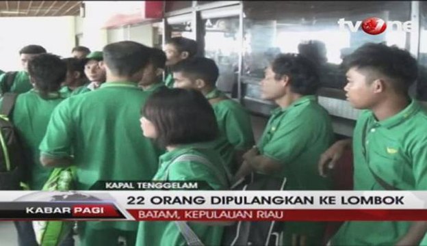 22 Orang Korban Kapal Tenggelam yang Selamat Dipulangkan
