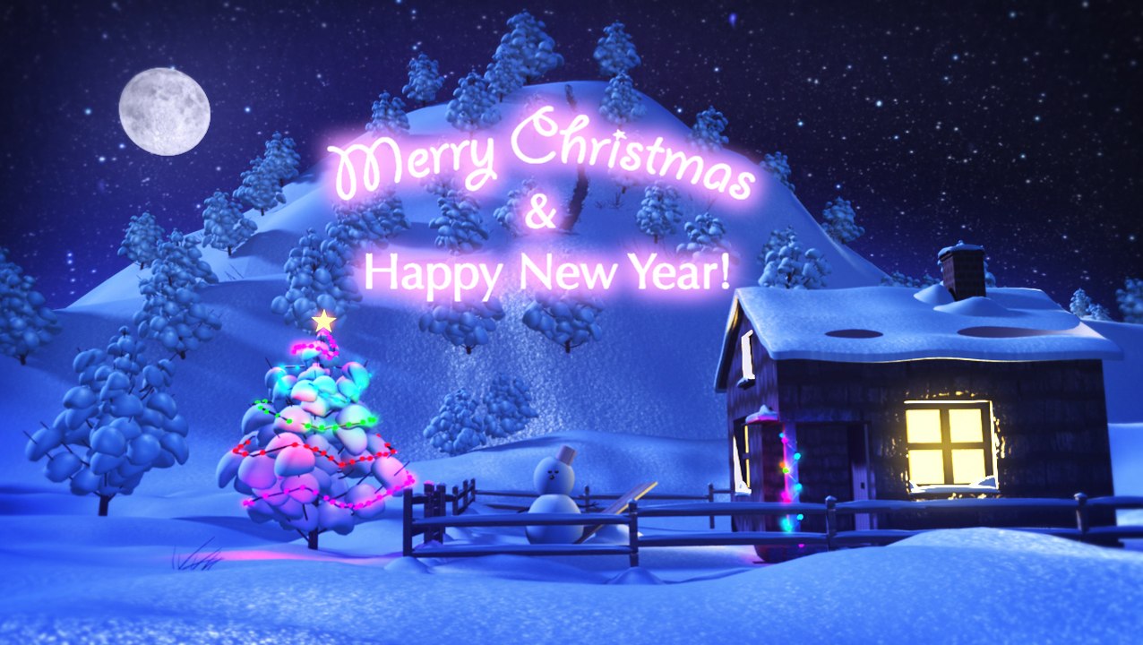 Merry Christmas and Happy New Year Animation Funny
