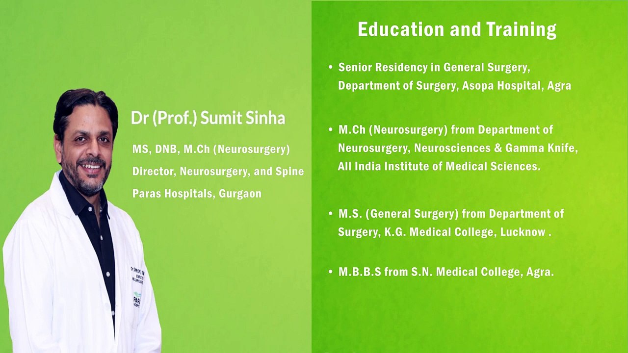 The Best Neuro & Spine Surgeon -Dr. (Prof.) Sumit Sinha, Director, Neurosurgery, and Spine