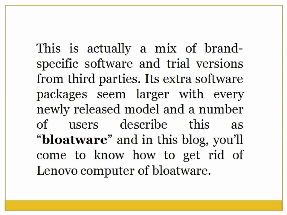 How Can I Remove Lenovo Bloatware