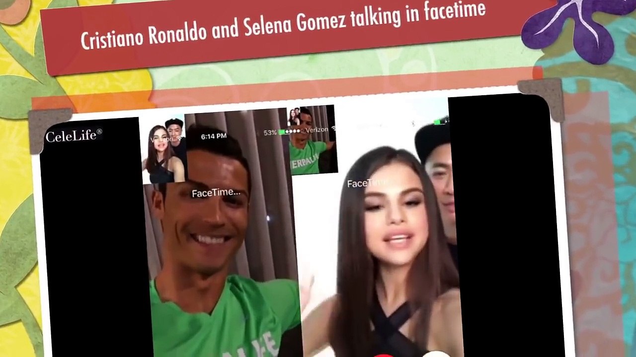 Cristiano Ronaldo and Selena Gomez talking in facetime