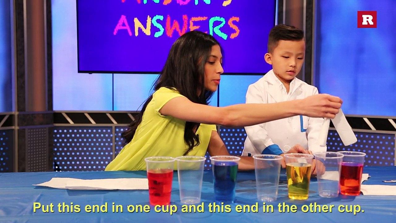 Anson Wong, boy genius, demonstrates the walking water experiment