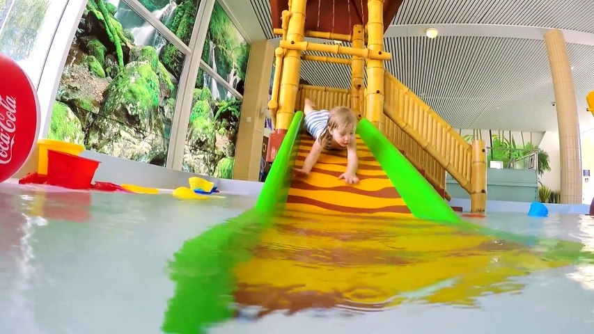 Water Slides for Kids with Spelling - Indoor Family Water Park Fun