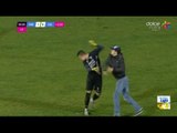 Alexandru Gudea (Farul goalkeeper) fight with a fan during Liga 2 Romania game vs Dunarea Calarasi