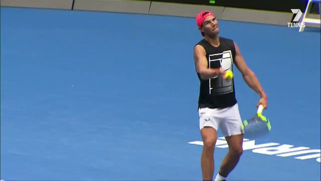 Rafael Nadal Practice at Australian Open, 7 Jan 2018