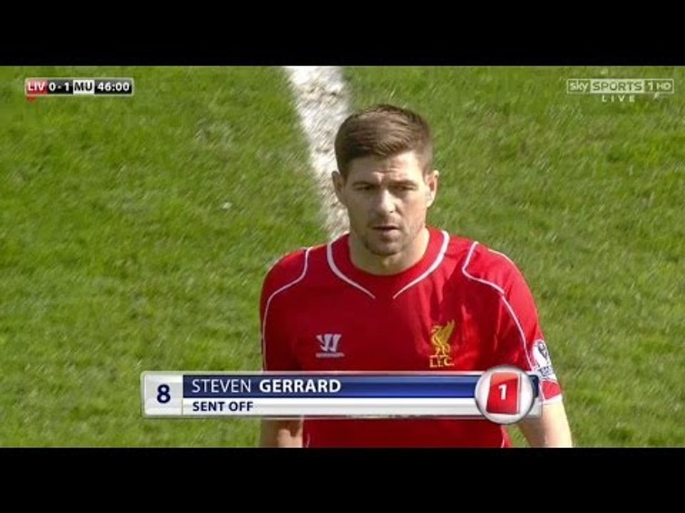 Steven Gerrard sent off ater 41 Seconds ( Foul on Herrera ) - Liverpool vs Manchester United 2015