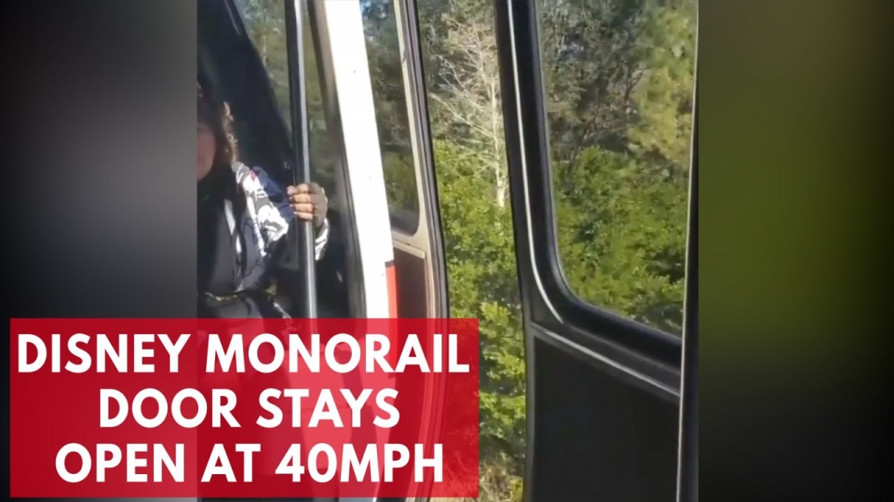 Passengers alarmed as Disney's monorail travels with open door
