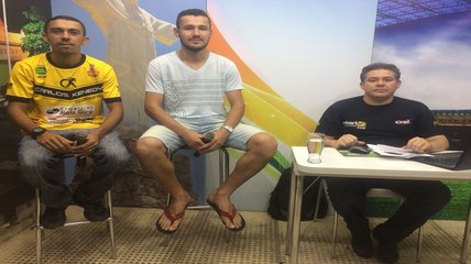 Diário Esportivo recebe o centravante Bruno Aurora, Carlos Kennedy e o presidente da ASCAT-CZ