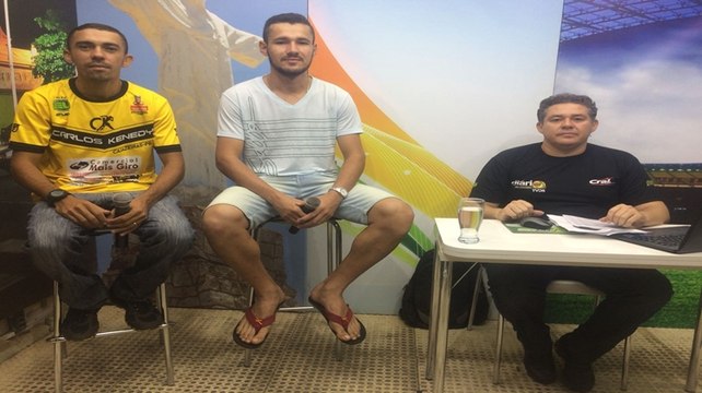 Diário Esportivo recebe o centravante Bruno Aurora, Carlos Kennedy e o presidente da ASCAT-CZ