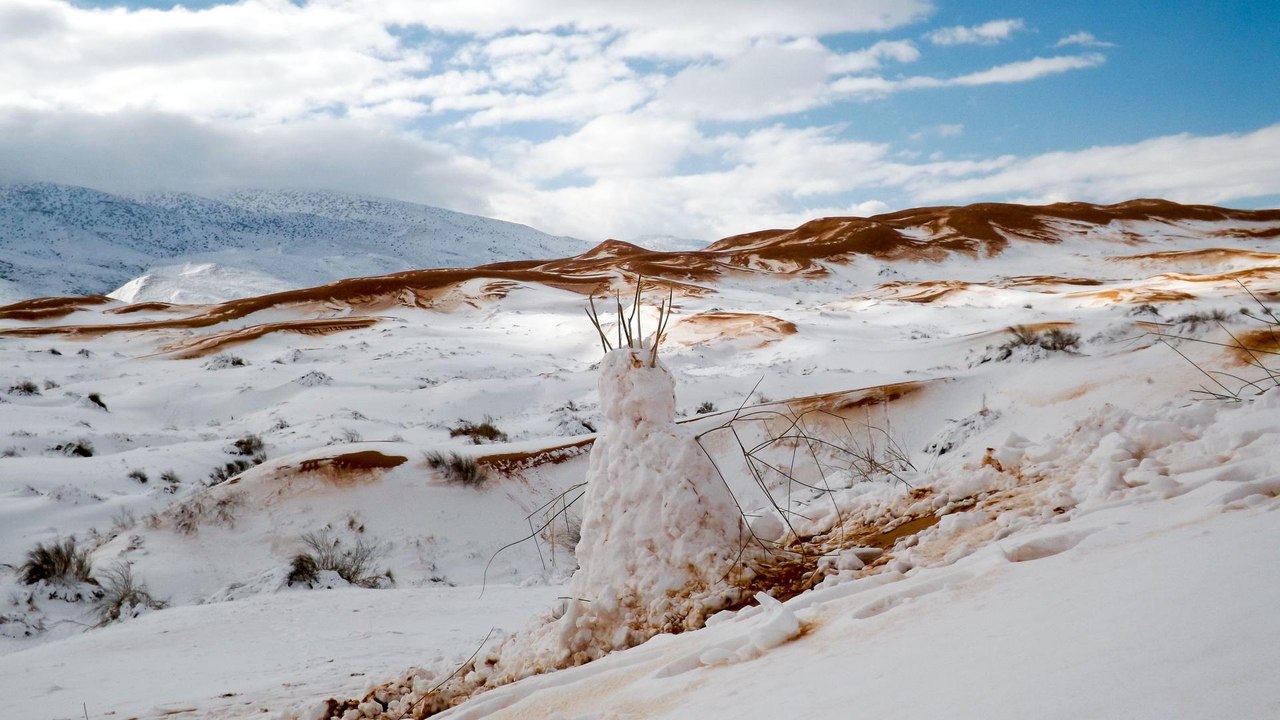 The Sahara desert was covered in over a foot of...