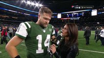 Ryan Fitzpatrick Photobombed by Nick Mangold, Asks 'Is This Live?' | Jets vs. Cowboys | NFL